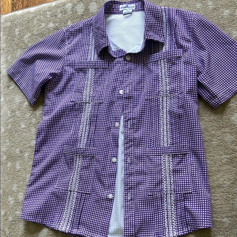 Purple Checkered Blue Quail Shirt